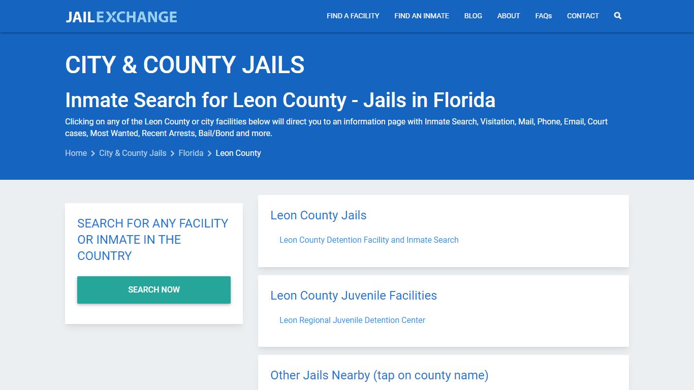 Inmate Search for Leon County | Jails in Florida - Jail Exchange